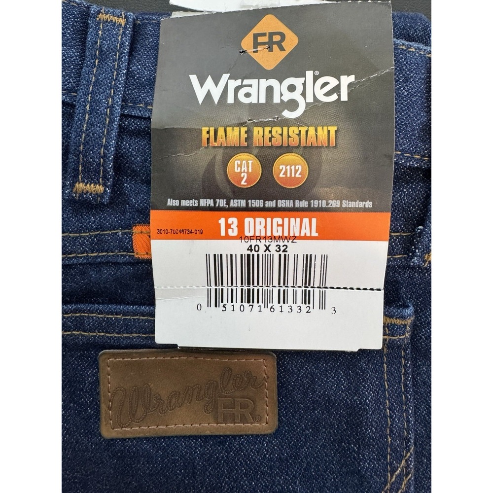 Wrangler FR Jeans Mens 40x32 New Cowboy Cut Flame Resistant 10FR13MWZ CAT2 Blue